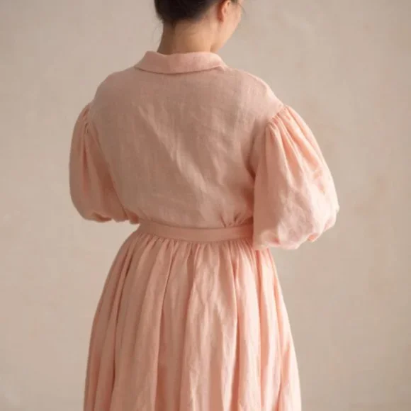 Little Women Atelier Meg Dress 3/4 Length Sleeve in White - Picture 7 of 15